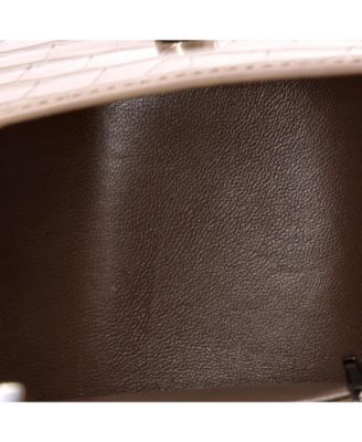 Small Hourglass Top Handle Bag Embossed Leather