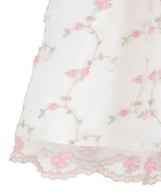 Girls' Toddler 2T-4T Round Neck Embroidery Dress