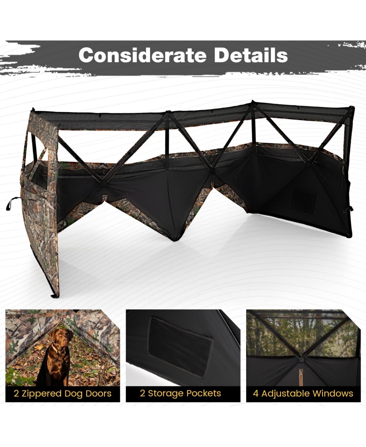 Mecale See-Through Pop-Up Hunting Blind Panel Waterfowl Blind for 1-3 People