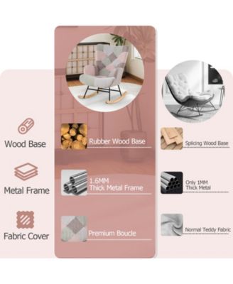 Nursery Rocking Chair for Living Room with High Back Support