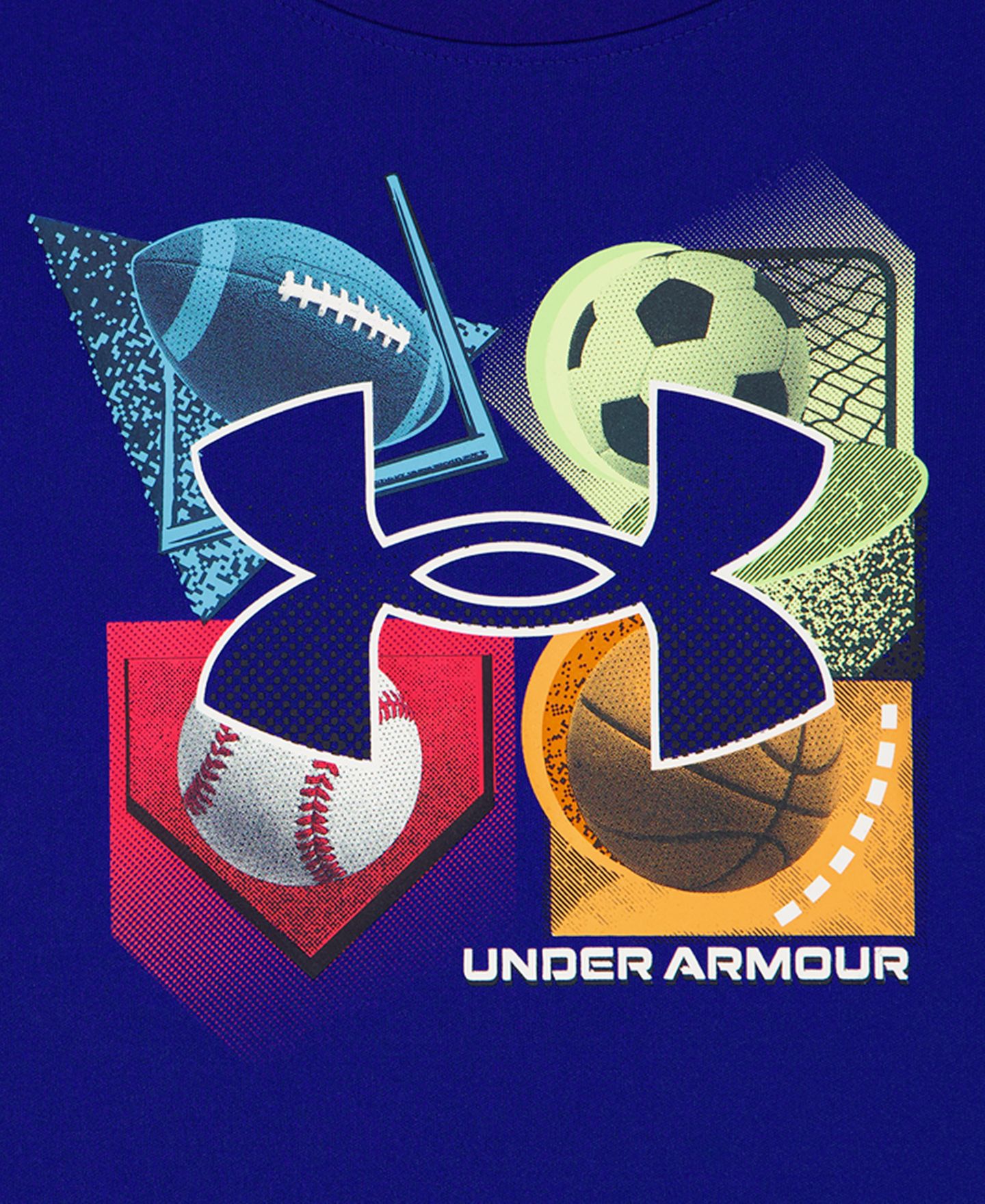 Детский комплект Under Armour Tech 4 Baller: футболка и шорты, 2-7 лет, цвет: Синий / Чёрный — фото 8