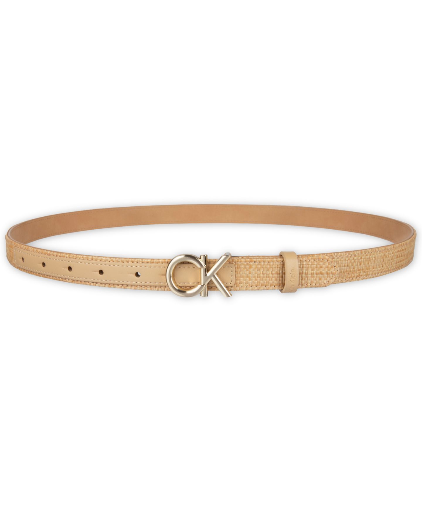 Женские ремни Calvin Klein Two Pack Belt Set - Skinny Monogram Buckle Belt and Harness Buckle Belt Set, цвет: Коньячный / Натуральный — фото 4