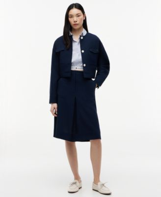 Women's Ponte Novelty Band Collar Jacket