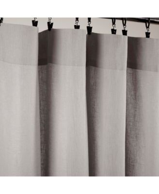 Belgian Flax Prewashed Linen Rich Cotton Blend Window Curtain Panel Single Gray 50x84