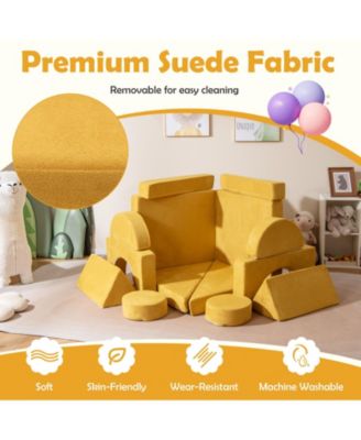 Kids 14-Piece Modular Play Couch Set for Playroom or Bedroom