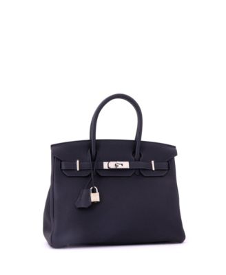 Birkin 30 Handbag Blue Togo with Palladium Hardware