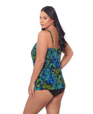 Plus Size Underwire High Scoop Neck Tankini Top