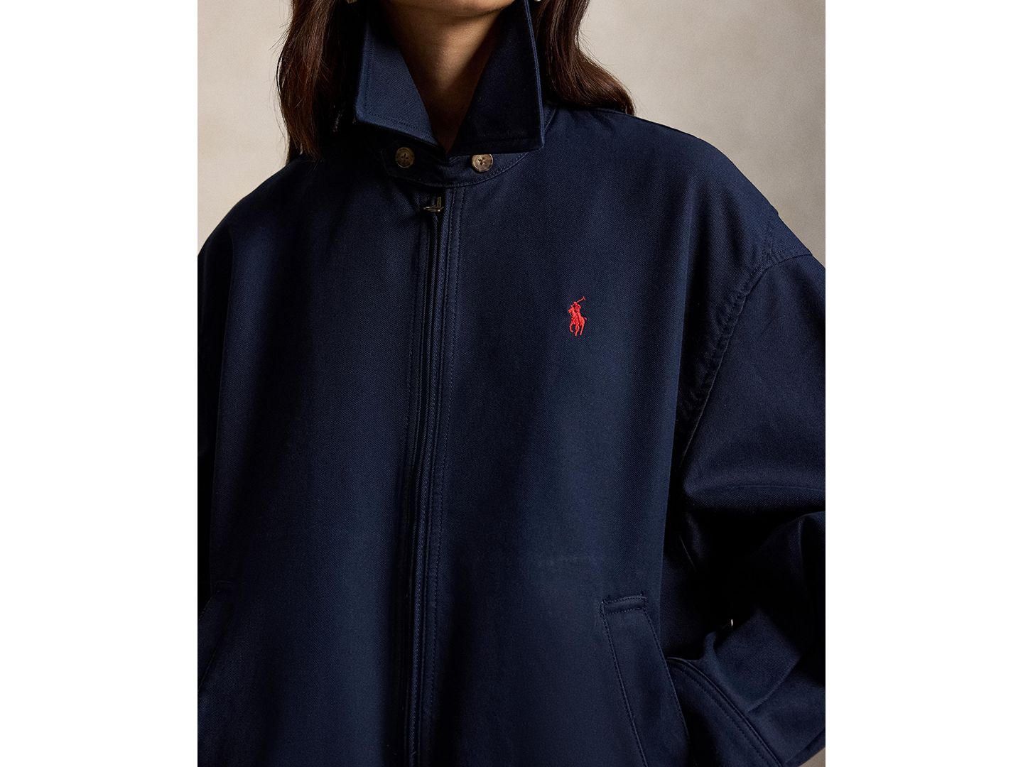 Женская куртка Polo Ralph Lauren Long-Sleeve Bomber, цвет: Тёмно-синий — фото 3