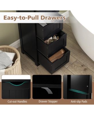 4-Drawer Freestanding Floor Storage Cabinet with Anti-Tip Safety Kit