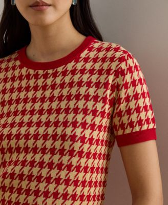 Women's Houndstooth Crewneck Sweater