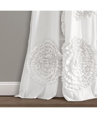 Lush Decor Serena Light Filtering Window Curtain Panel, Single, 54" W x 84" L, White - Drapes - Floral Curtains for Bedroom - Cute Curtains