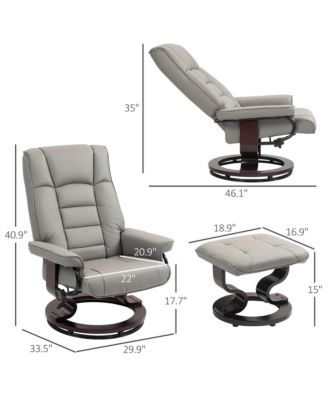 Recliner with Ottoman Swivel Recliner Chair Faux Leather with High Back