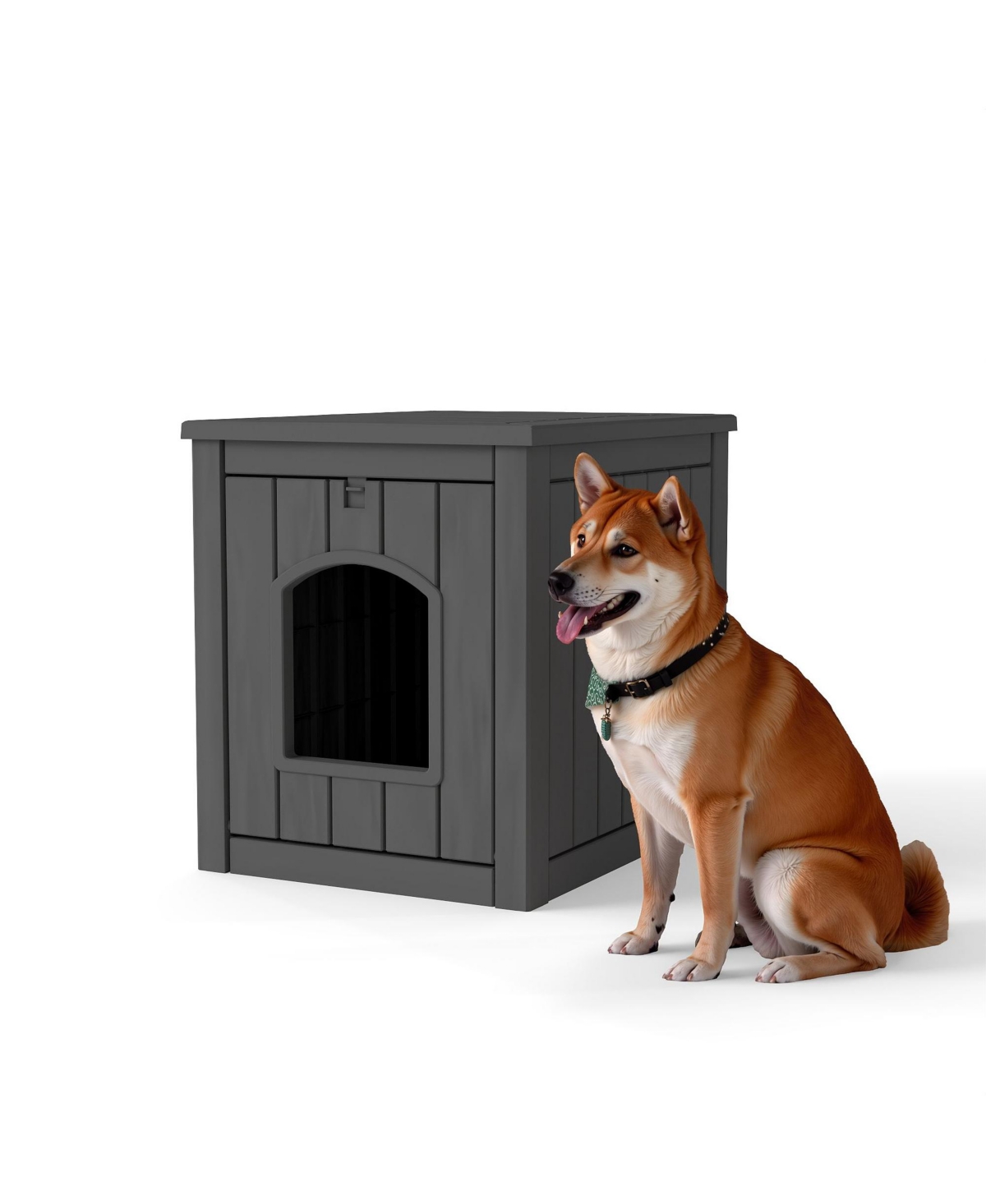 Decksplore 30 Gal pet nest shallow coffee Dog House Outdoor Indoor Cozy Shallow Pet House with Washable Cushion Great for Bedroom or Quiet Corners