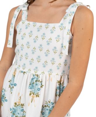 Girls' 7-16 Mix-Print Ruffle Tier Maxi Dress & Bag