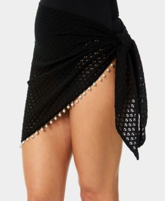 Women's Crochet Side Tie Cover-Up Skirt