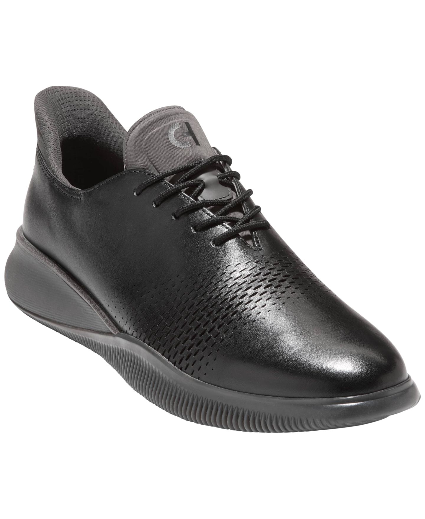 Обувь Cole Haan Men's 6. Zerøgrand Laser Quick-On Lace-Up Oxford Shoes, цвет: Чёрный — фото 1