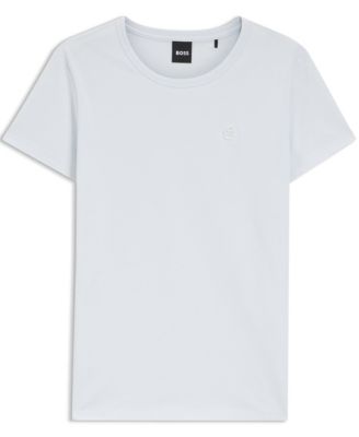 BOSS by Women's Cotton-Jersey Monogram Slim-Fit T-Shirt