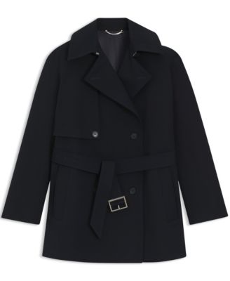 BOSS by Women's Cotton Buckled Belt Trench Coat