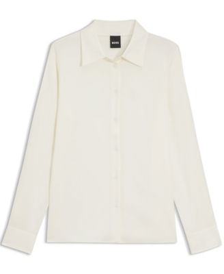 BOSS by Women's Stretch-Silk Satin Regular-Fit Blouse