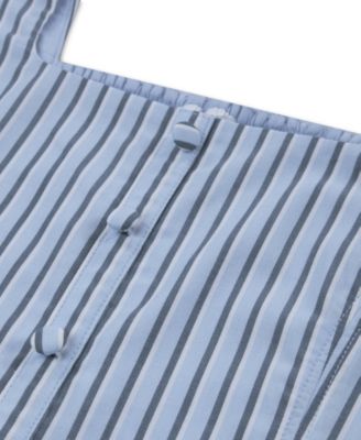 Girls' Faux Button Square Neck Mini Dress