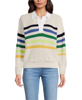 Women's Drifter Rugby with Woven Collar Sweater