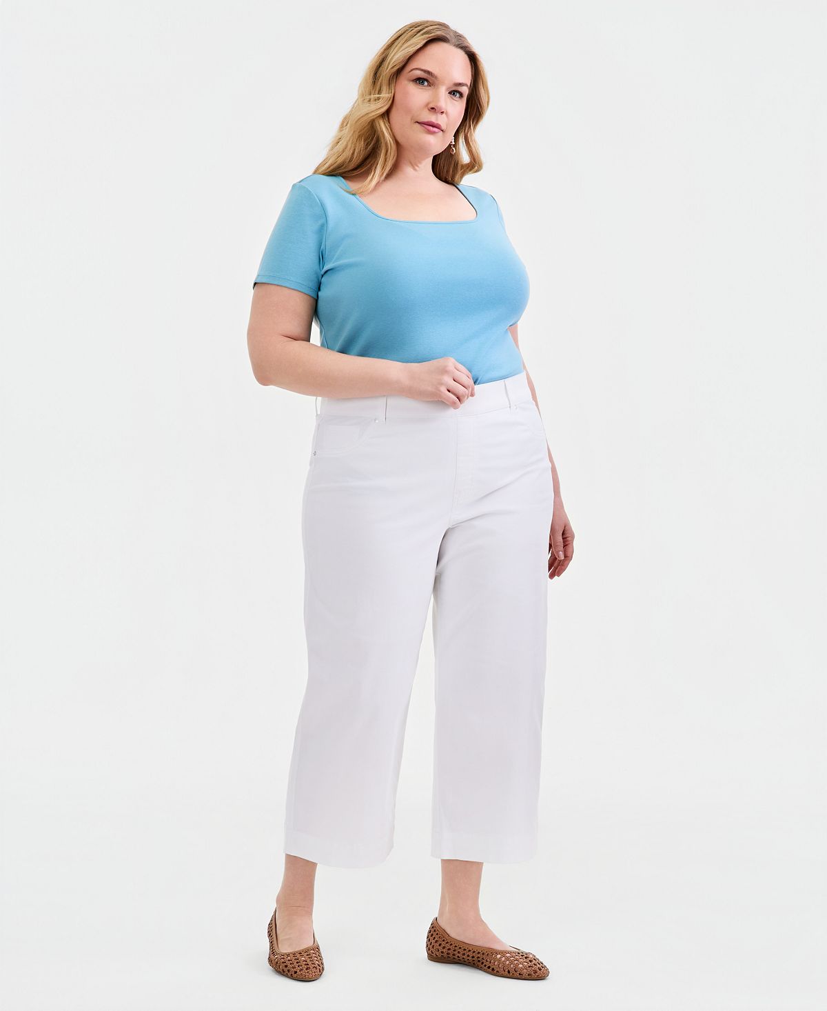 Style & Co Plus Size High-Rise Shaping Cropped Jeans, Macy's Exclusive view 1 — MAYCSS fashion products