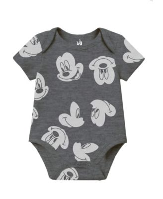 Baby Boys' Mickey Mouse Short-Sleeve Bodysuits, 3-Pack 