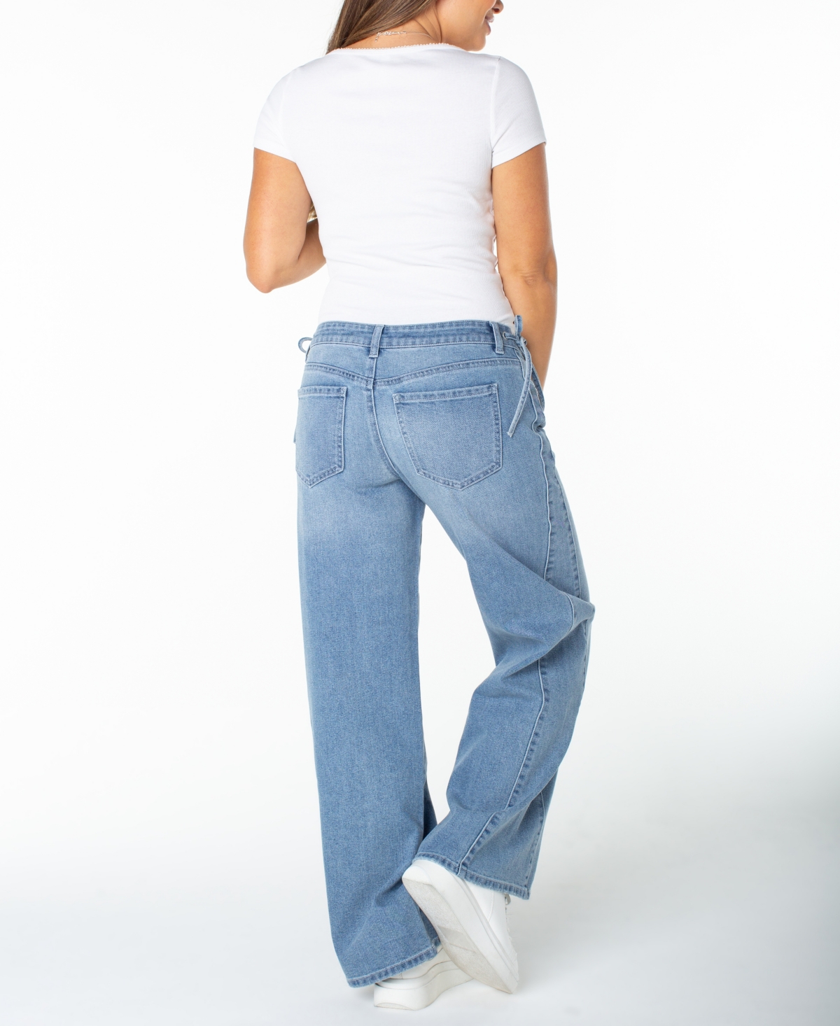 Celebrity Pink Juniors' Side Tie Wide-Leg Jeans