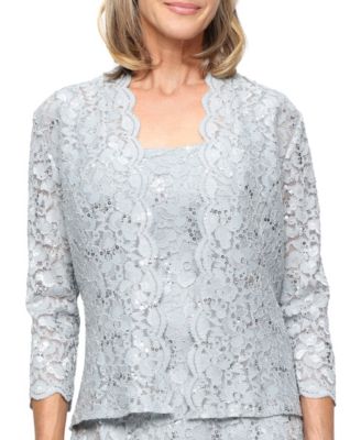 Petite 2-Pc. Lace Jacket & Midi Dress Set