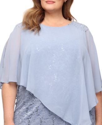 Plus Size Beaded Popover Gown