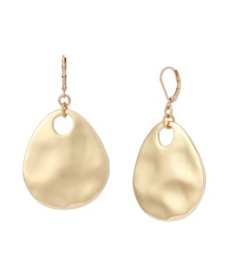 Gold Disc Drop Earrings