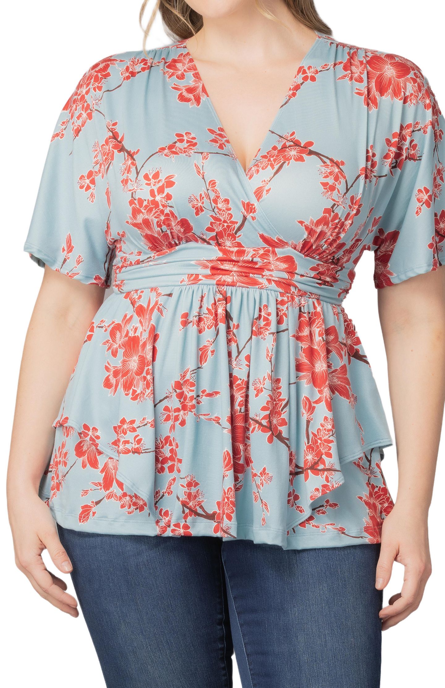 Женский топ Kiyonna Plus Size Encore Short Sleeve Printed, цвет: С принтом — фото 4