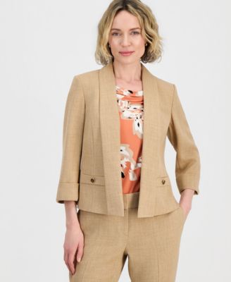 Women's Cuffed 3/4-Sleeve Shawl-Collar Blazer