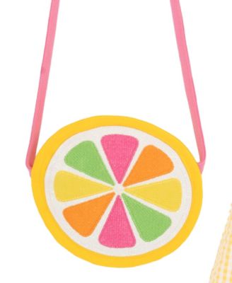 Girls' 2T-6X Embroidered Dress and Lemon Slice Purse