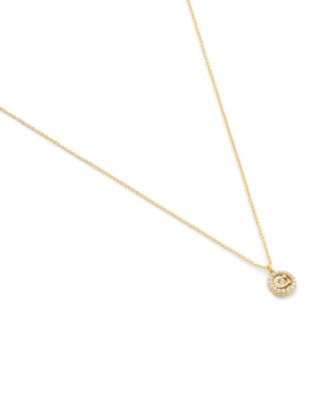 Faux Stone Signature C Mother of Pearl Pendant Necklace