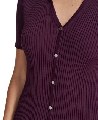 Women's Collared Neck Short-Sleeve Sweater