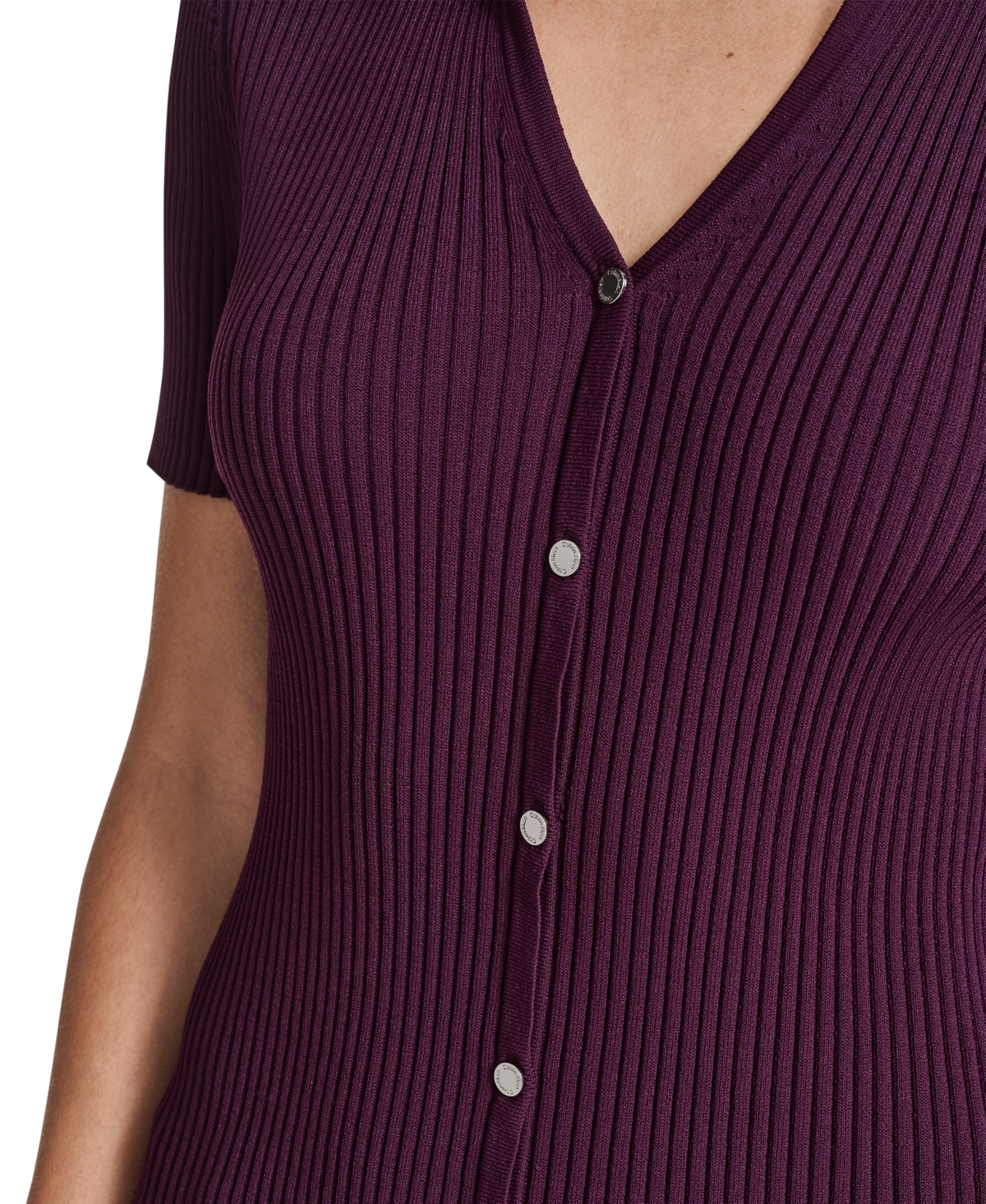 Calvin Klein Women's Collared Neck Short-Sleeve Sweater