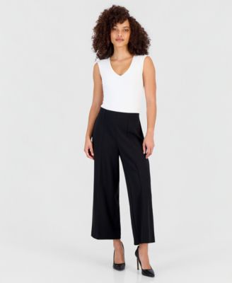 Petite Seamed Cropped Pull-On Pants