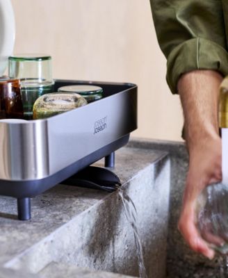 Extend Steel Plus 6.75" Expandable Dish Rack with Wine Glass Holder