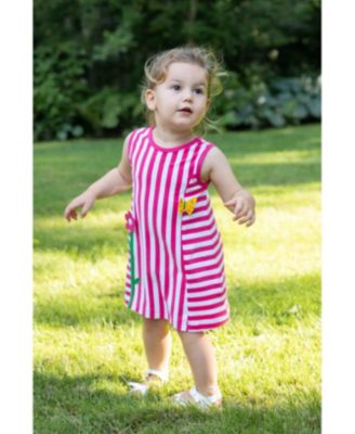 Toddler Girls Stripe Knit Dress With Flower