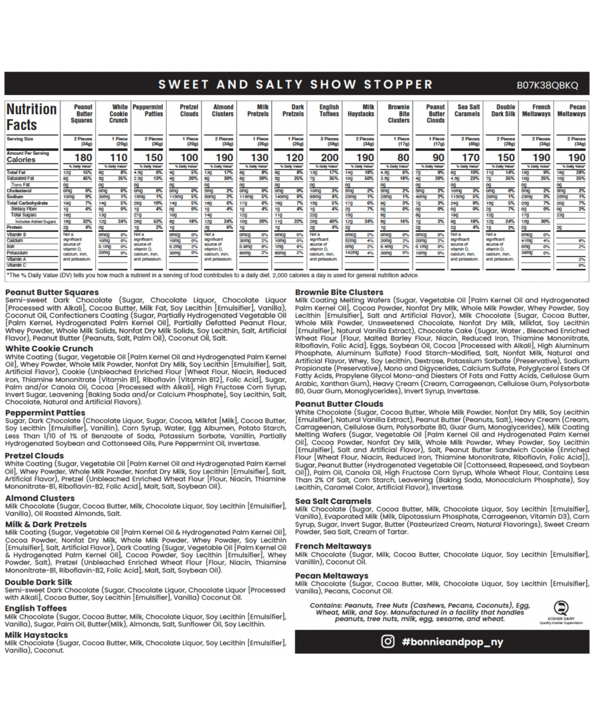 Bonnie & Pop Valentine's Day Chocolate Assortment, 32 Pieces