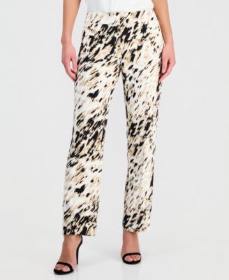 Women's Animal-Print Straight-Leg Pants