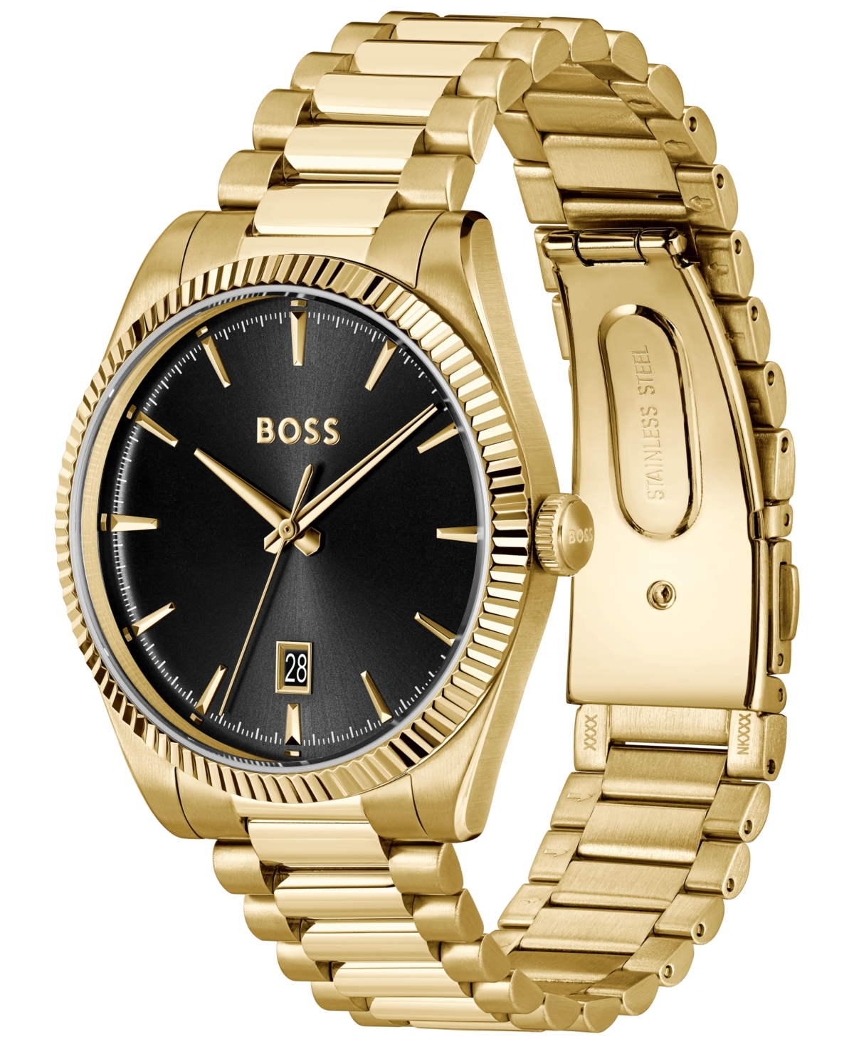 Hugo Boss Men's Cheswick Quartz Ionic Plated Thin Gold Steel Watch, 40mm