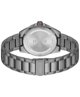 Men's Seam Quartz Ionic Plated Grey Steel Watch, 42.5mm