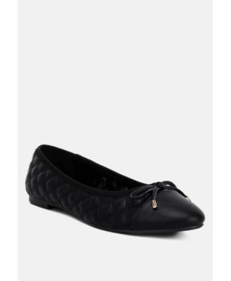 Womens Naoki Quilted Faux Leather Ballerinas