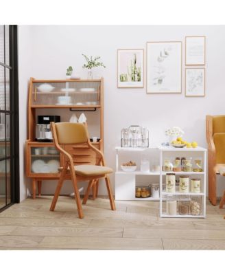 360° Rotating Combo Writing Table Office Hollow Core Hobby Desk w/ Storage Shelf