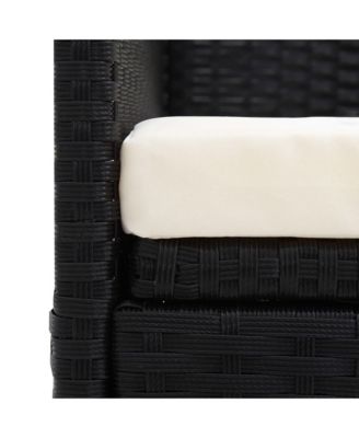 Poly Rattan Patio Bed with Cushion & Pillows