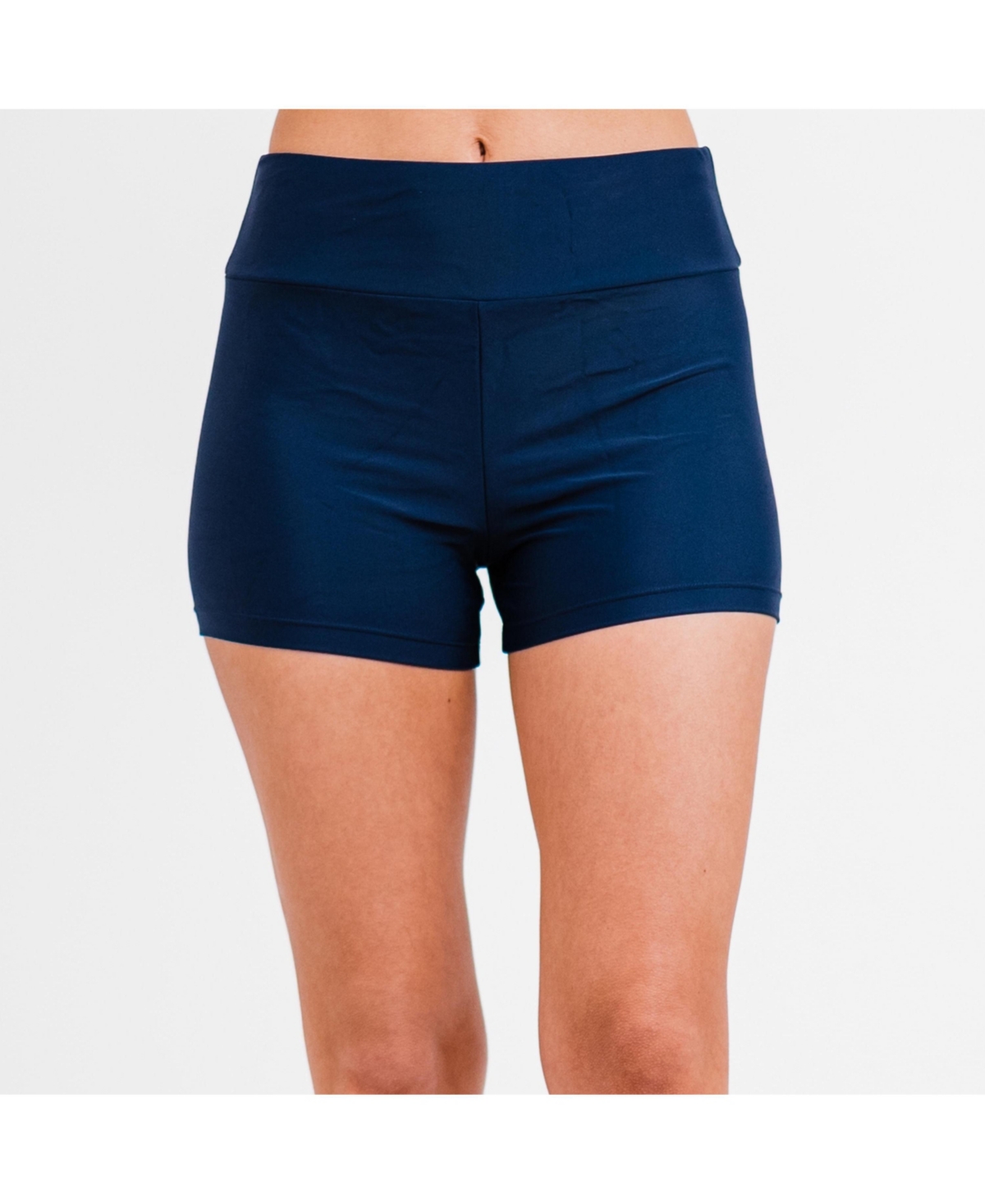 Calypsa Women's Maya Tankini Swim Top With Built-In Bra and Navy Shorts Set