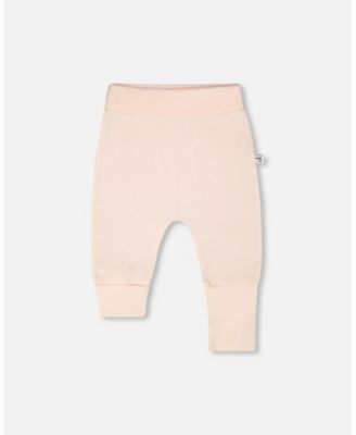 Baby Girls 2 Pack Cotton Jersey Evolutive Pants Peach and Peach Deer Print