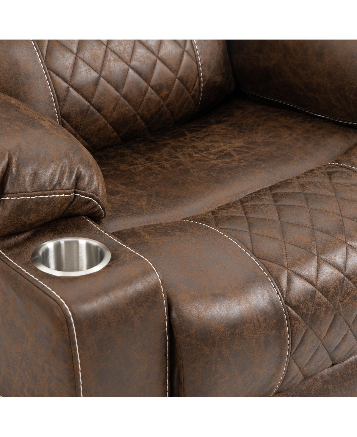Boyel Living Leather Recliner Chair with 2 Cup Holder, Lounge Power Lift Relax Sofa